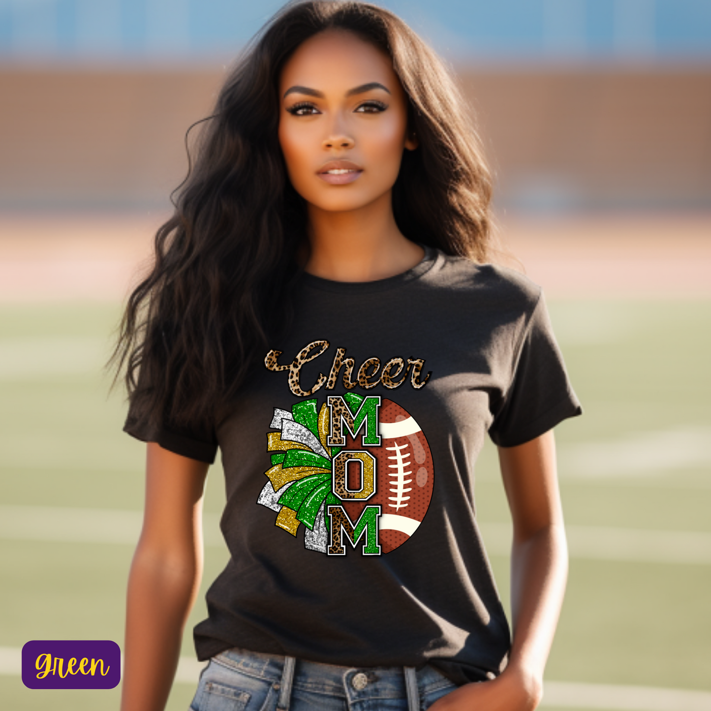 Game Day Glamour: Football-Inspired Cheer Moms Tee