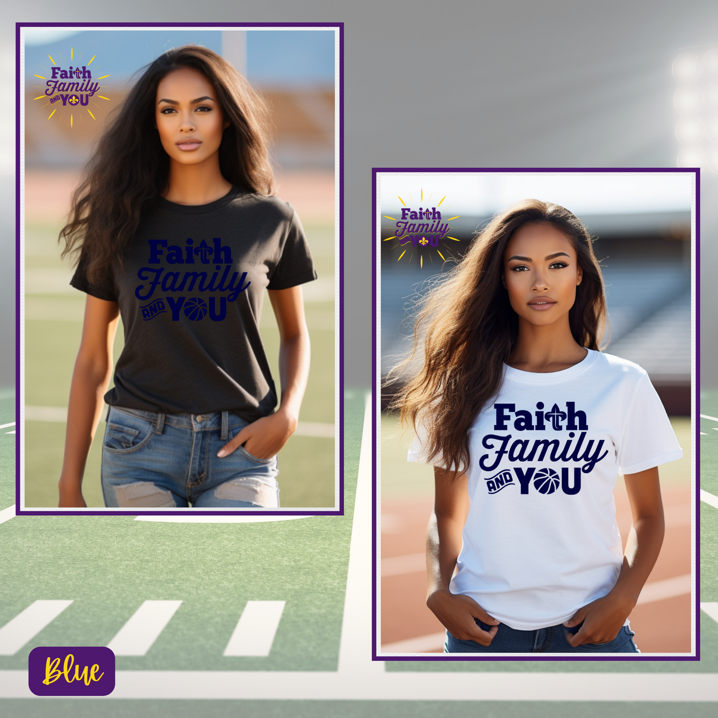 Courtside Passion: Faith Family and You - Basketball Tee