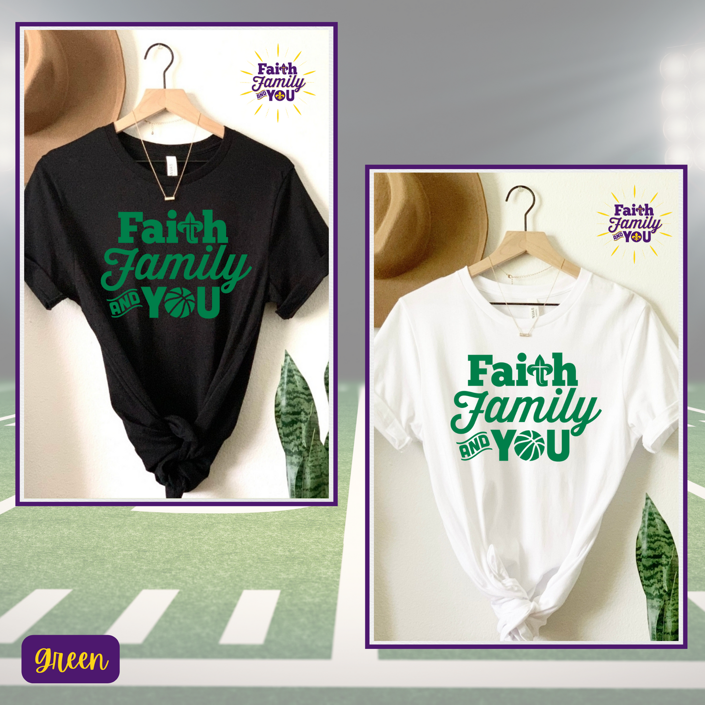 Courtside Passion: Faith Family and You - Basketball Tee