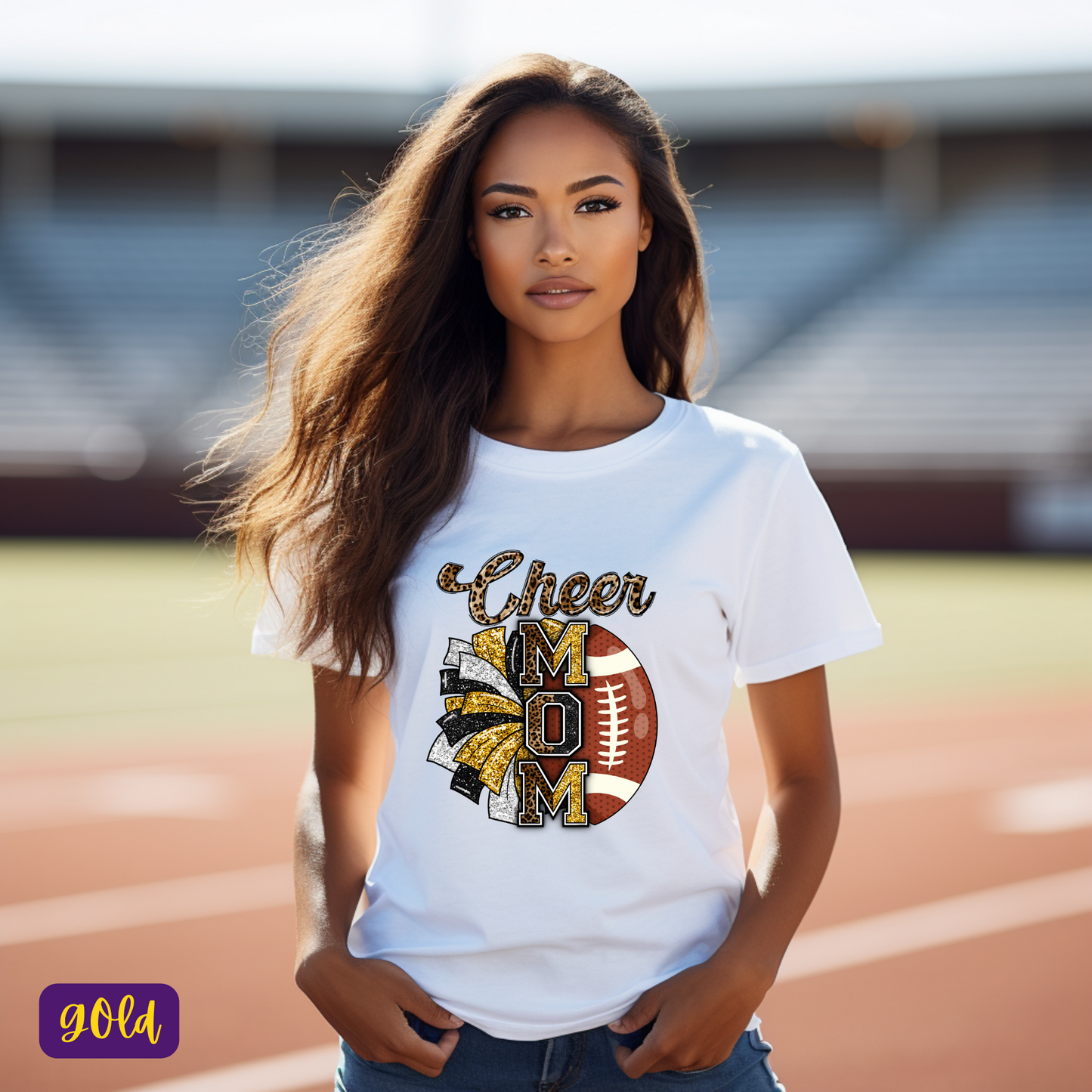 Game Day Glamour: Football-Inspired Cheer Moms Tee