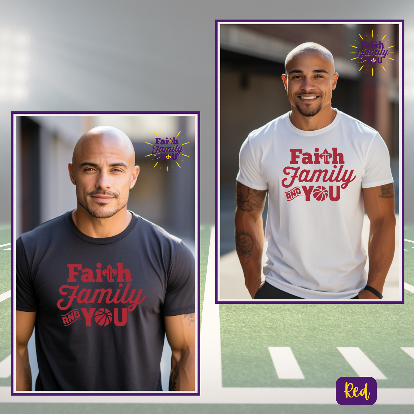 Courtside Passion: Faith Family and You - Basketball Tee