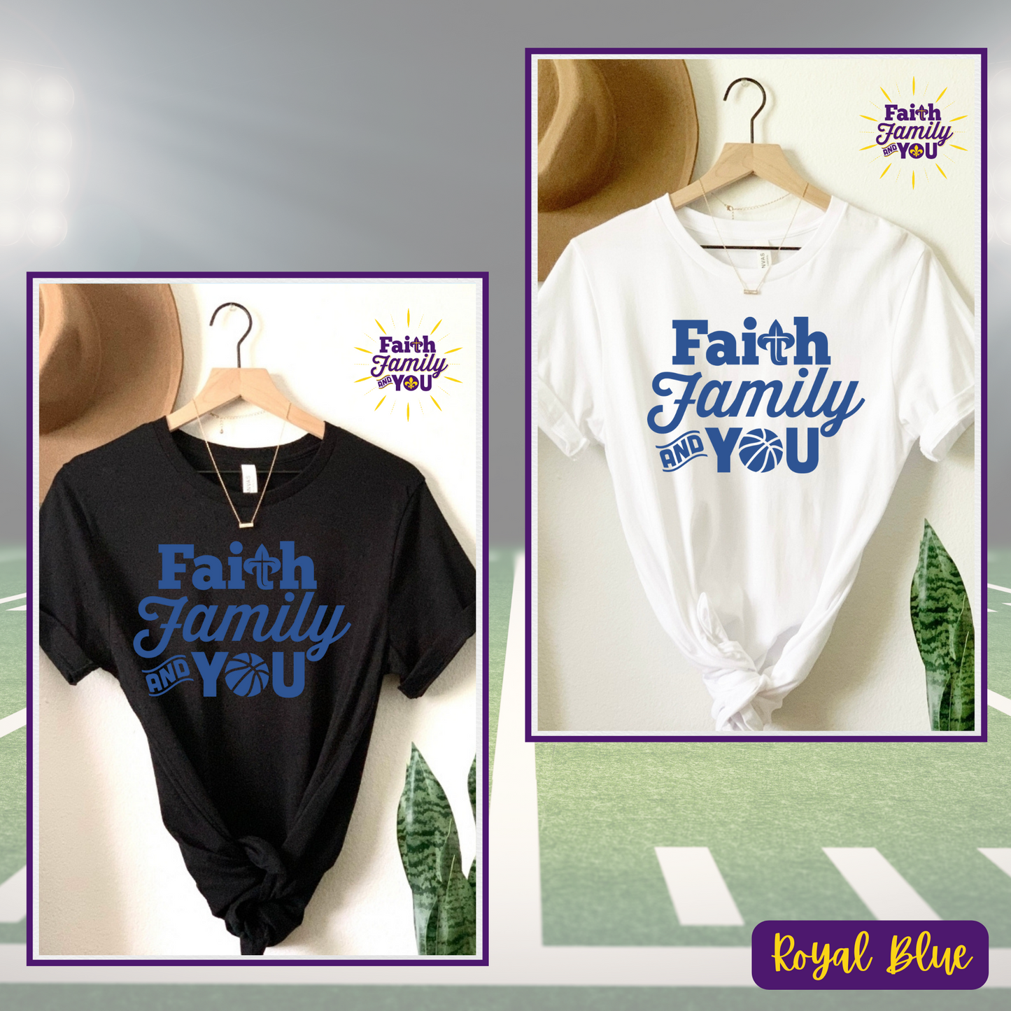 Courtside Passion: Faith Family and You - Basketball Tee