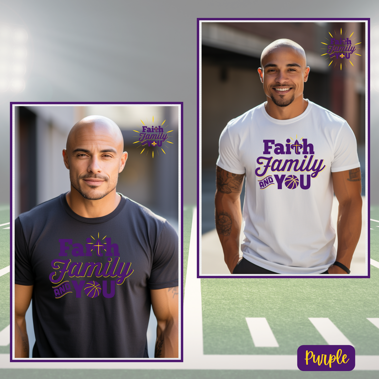 Courtside Passion: Faith Family and You - Basketball Tee