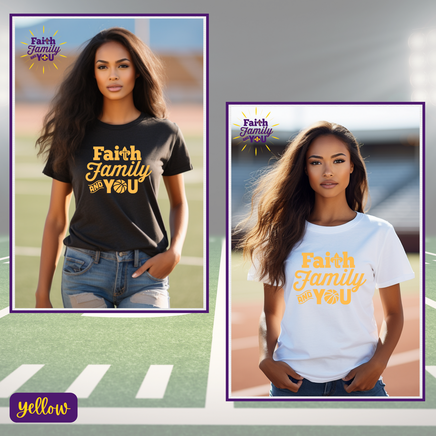 Courtside Passion: Faith Family and You - Basketball Tee