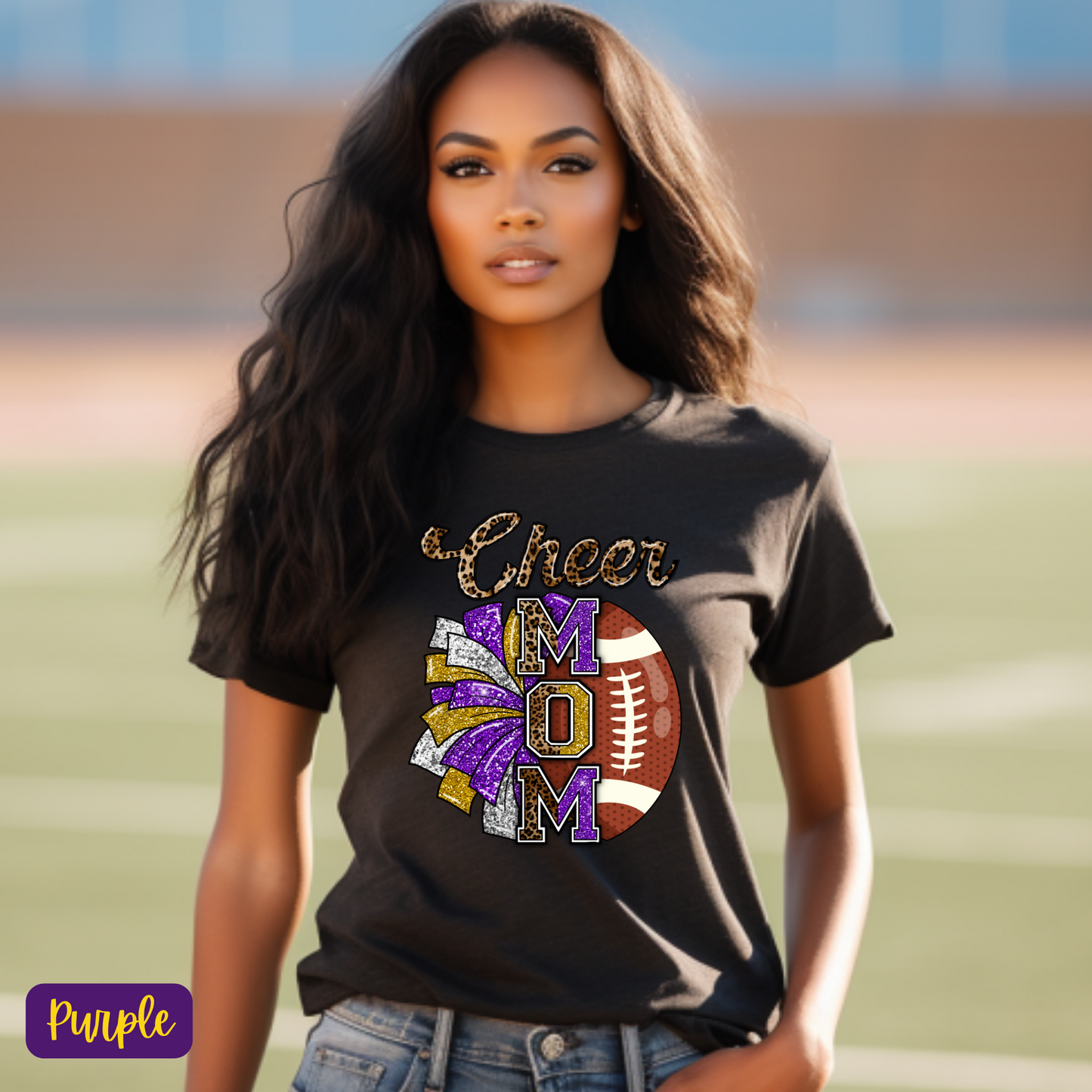 Game Day Glamour: Football-Inspired Cheer Moms Tee