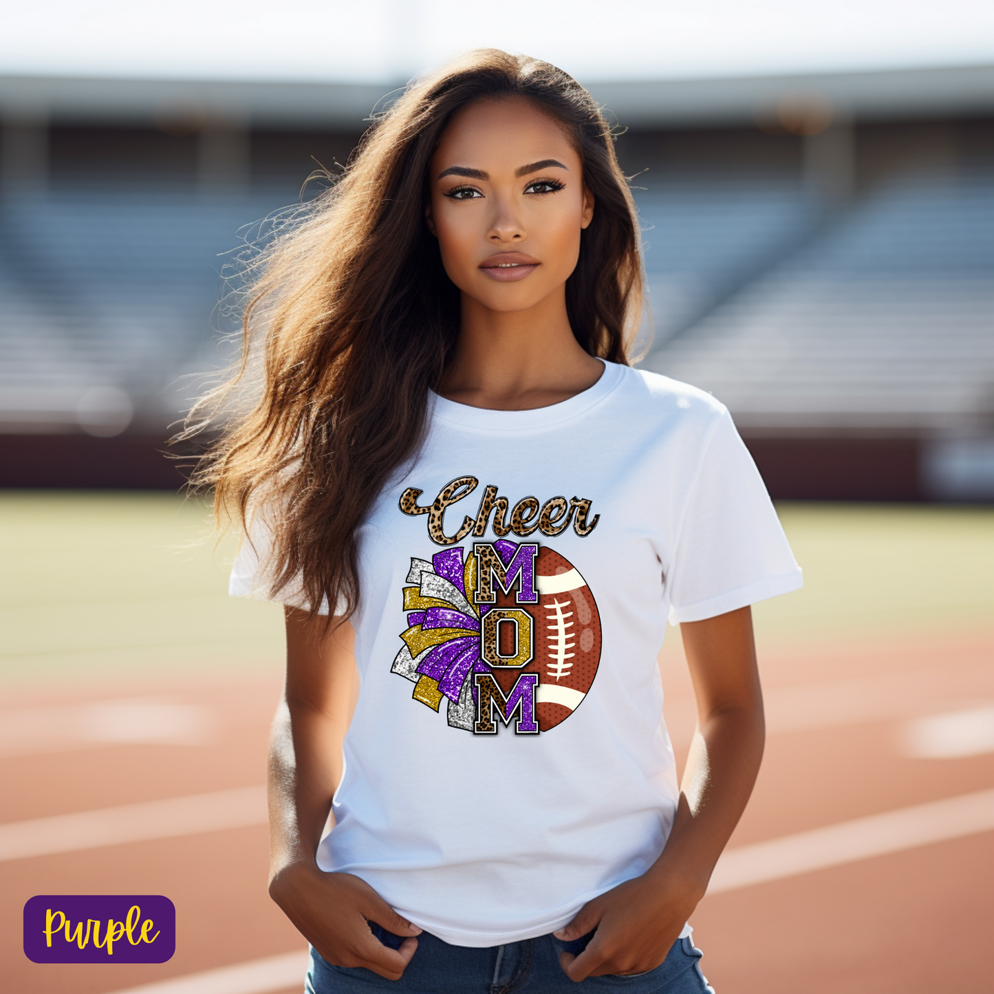 Game Day Glamour: Football-Inspired Cheer Moms Tee