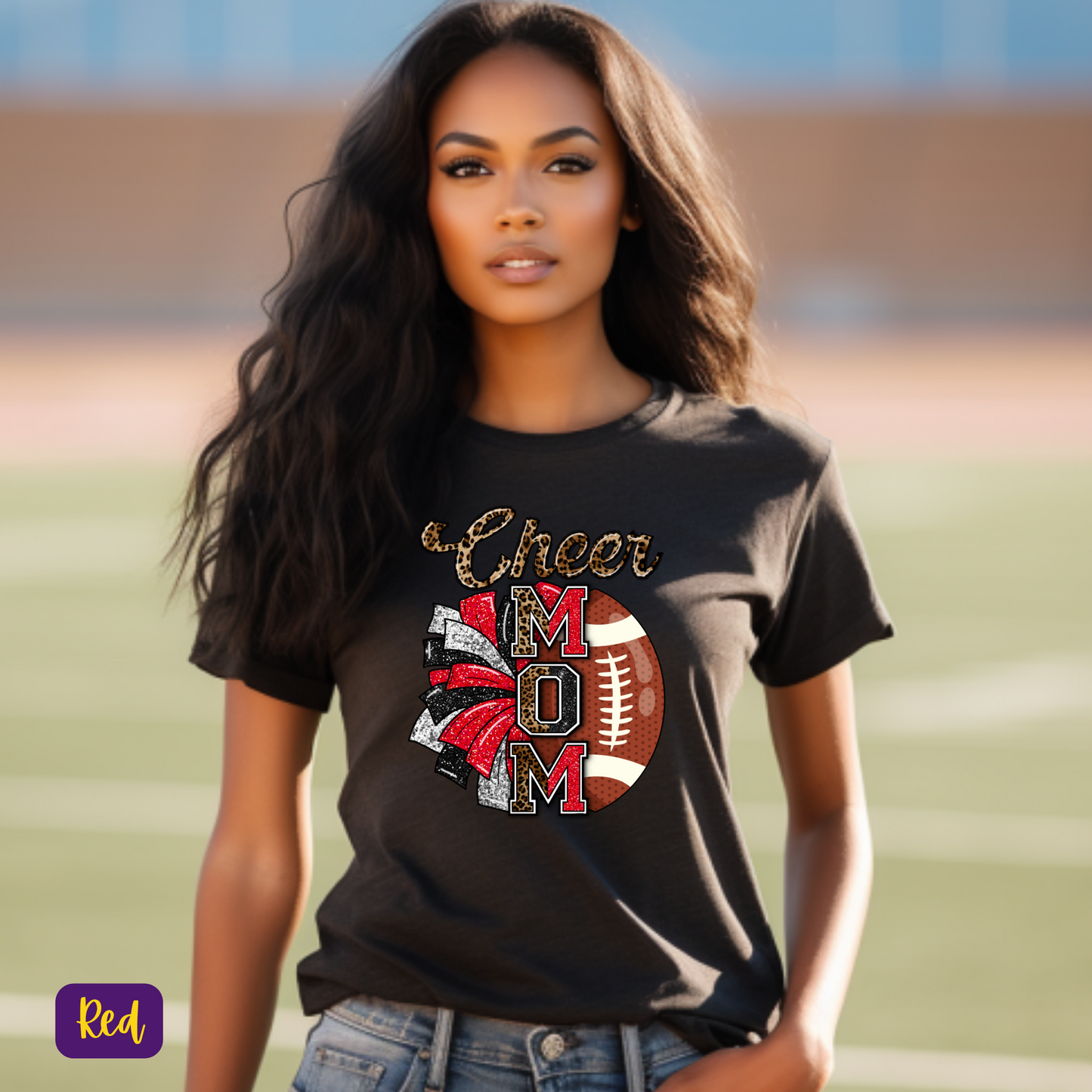 Game Day Glamour: Football-Inspired Cheer Moms Tee