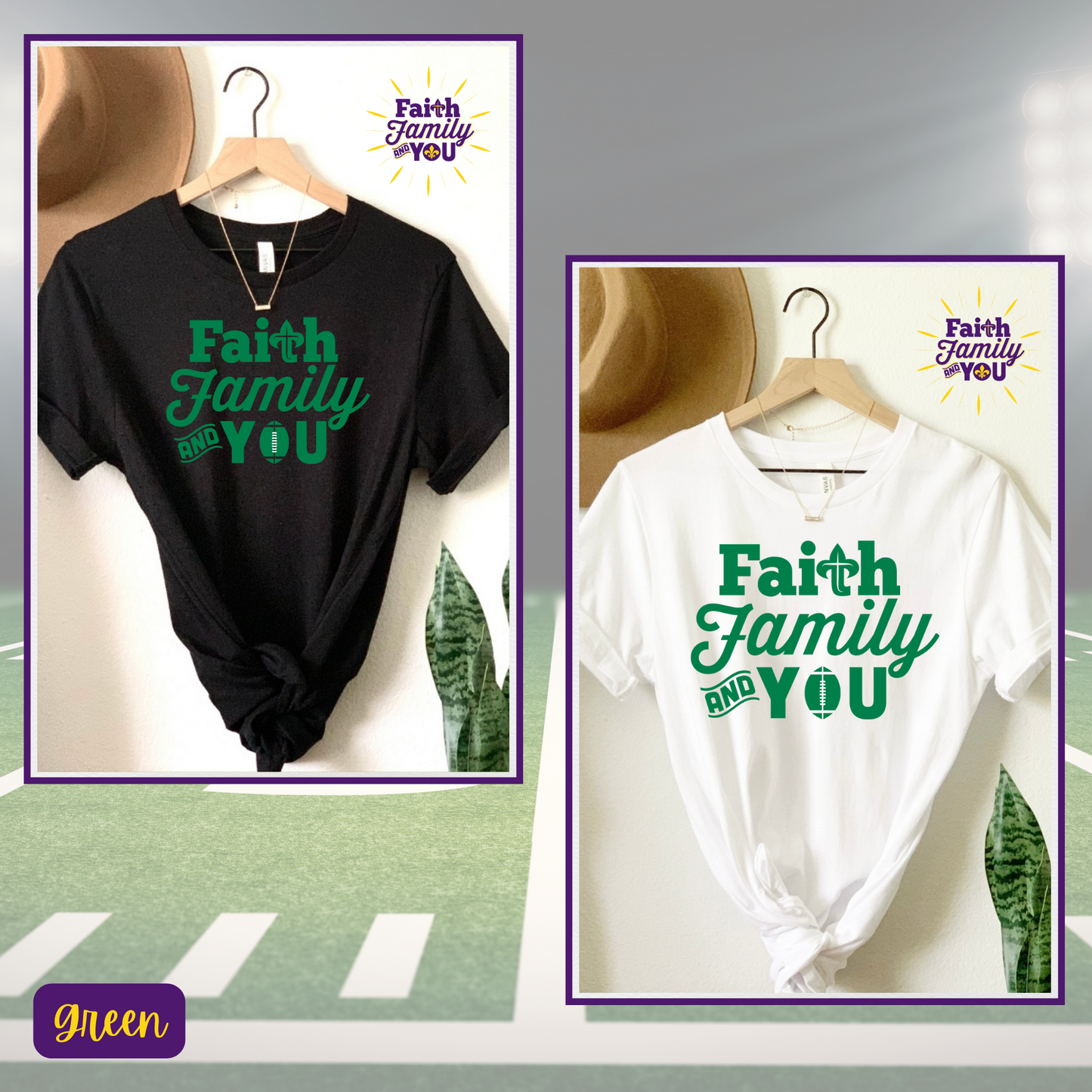 Football Devotion  - Faith Family and You Football Tees