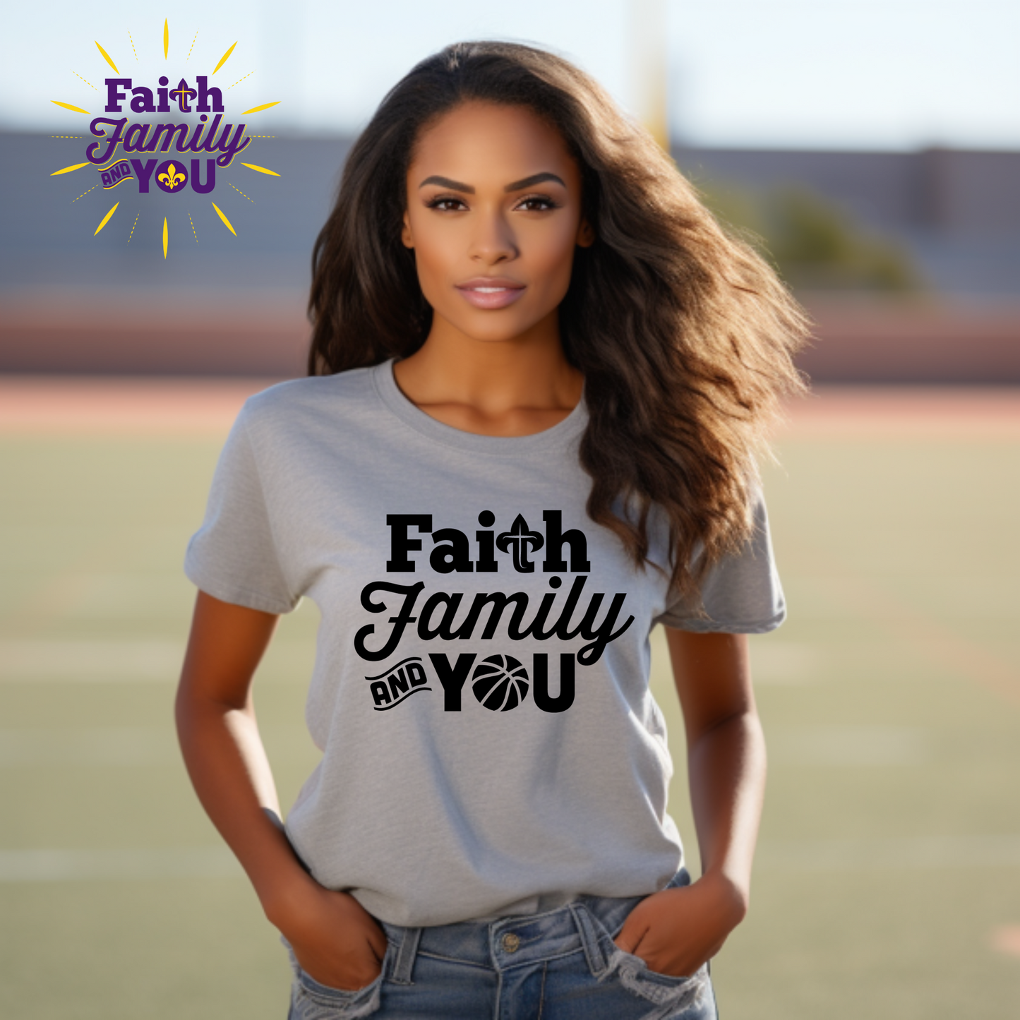 Triple Threat: Faith Family and You Basketball Tee