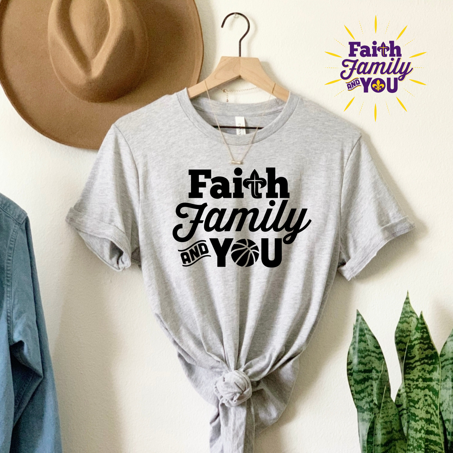 Triple Threat: Faith Family and You Basketball Tee