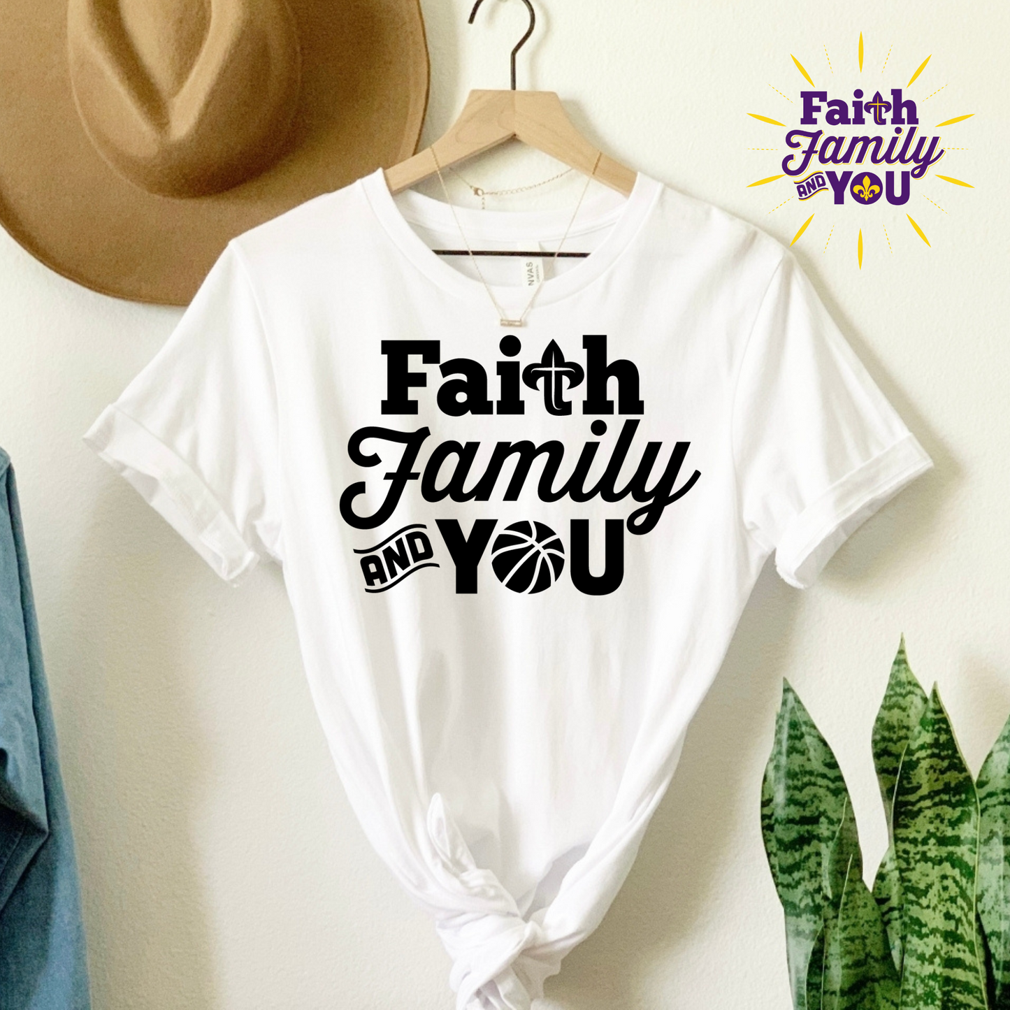 Triple Threat: Faith Family and You Basketball Tee