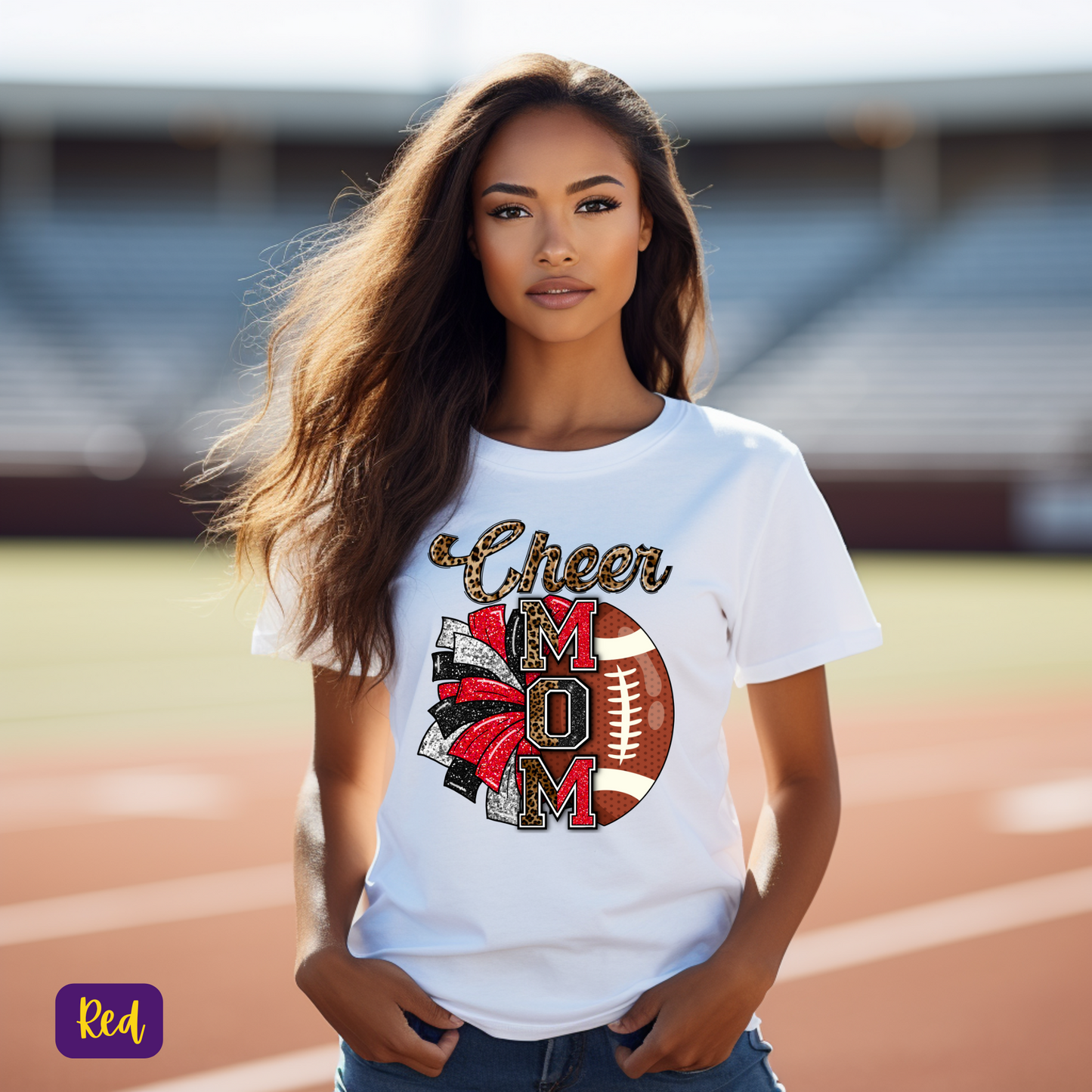 Game Day Glamour: Football-Inspired Cheer Moms Tee