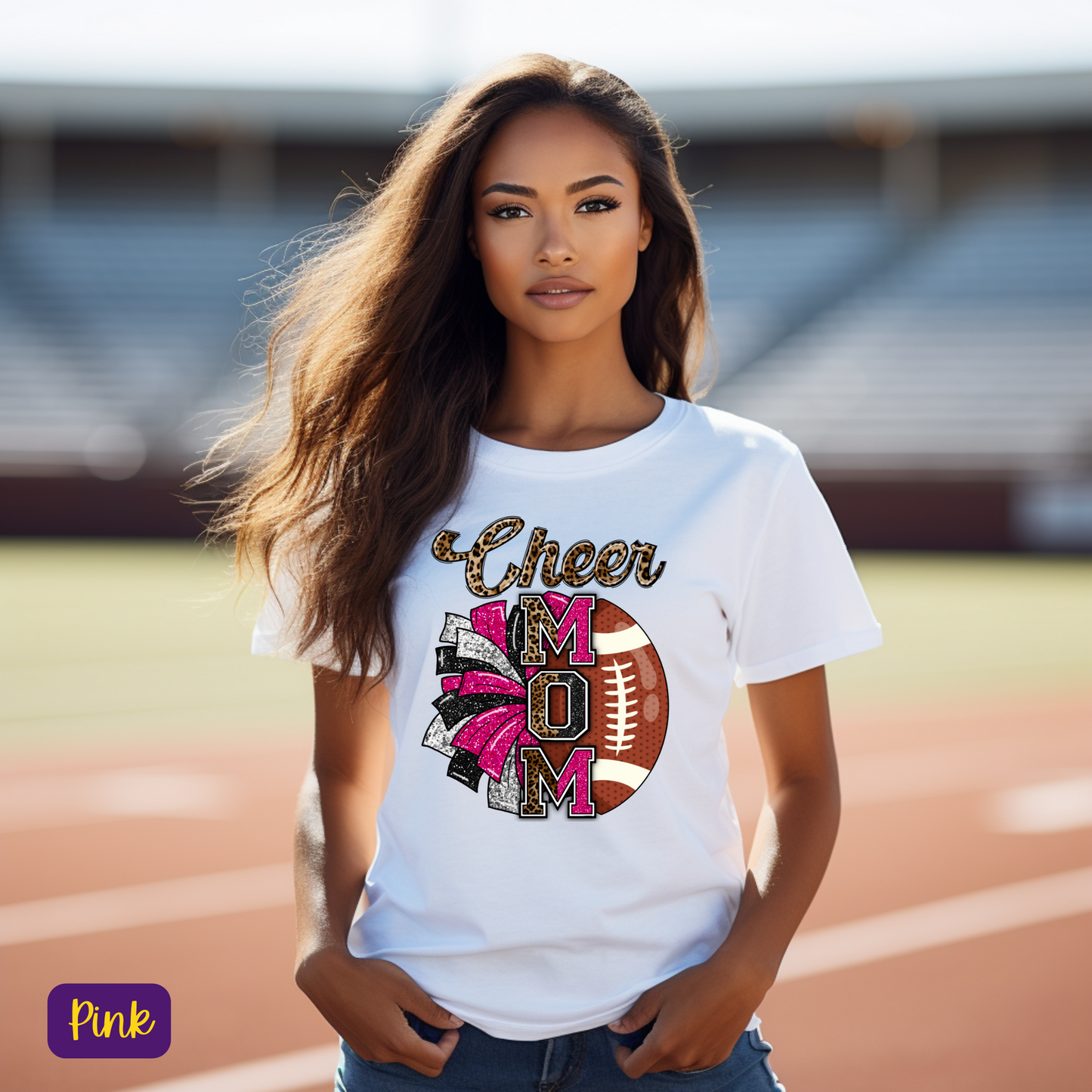 Game Day Glamour: Football-Inspired Cheer Moms Tee