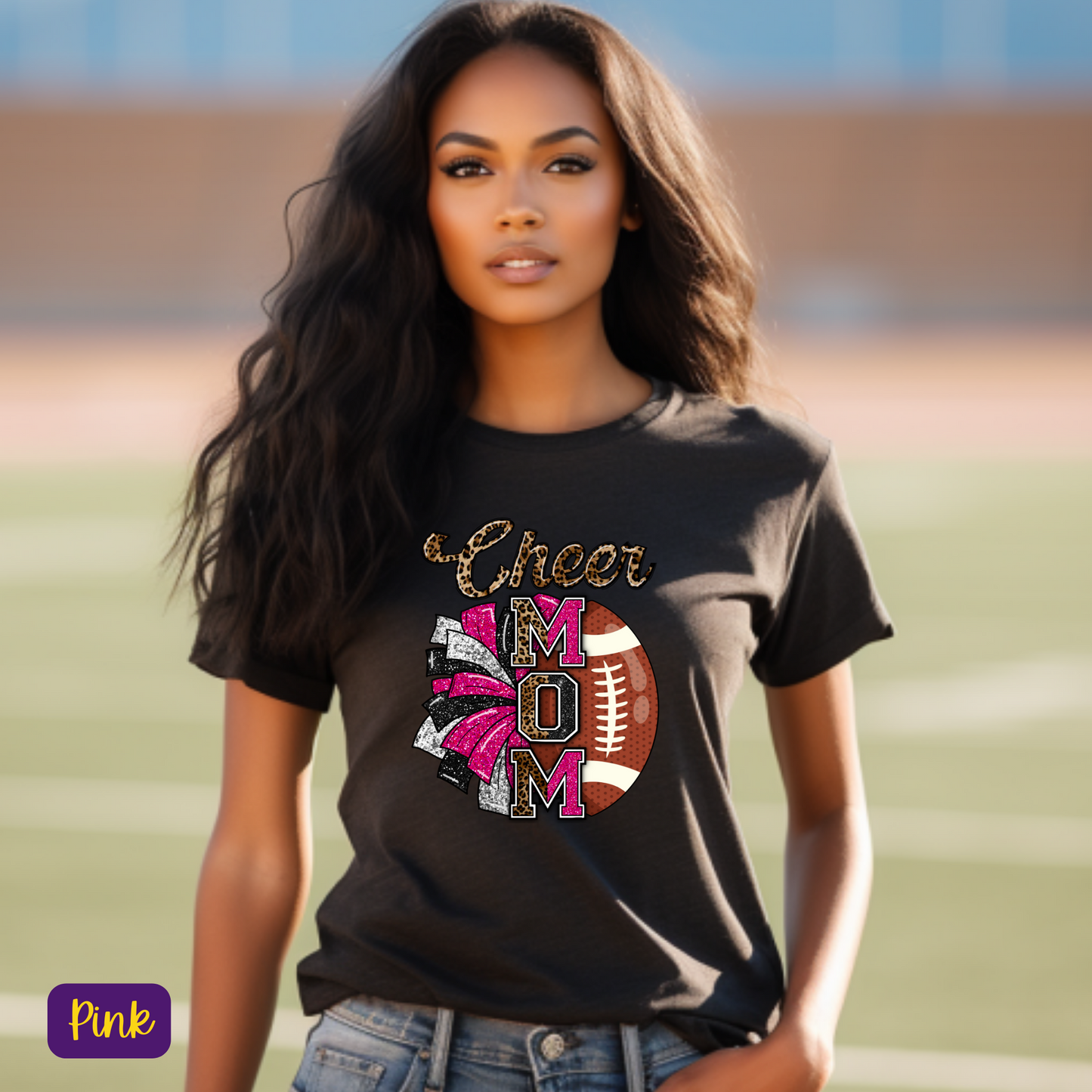 Game Day Glamour: Football-Inspired Cheer Moms Tee